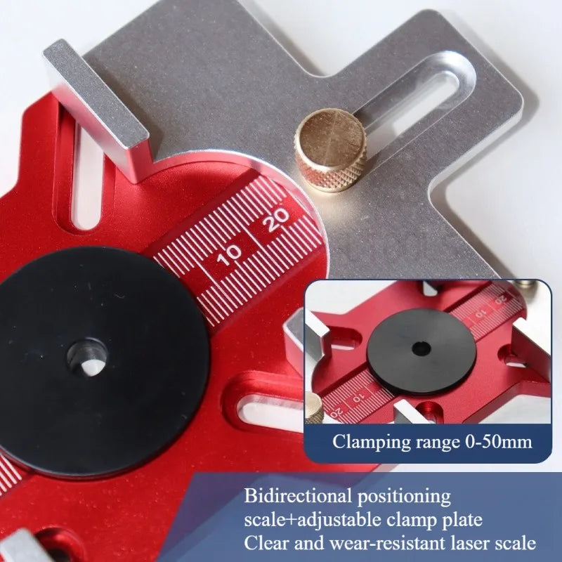 Woodworking 2-in-1 Slotted Positioning Plate Aluminum Alloy Drawer Handle Punching Template Wood Convenient Cut Auxiliary Tools