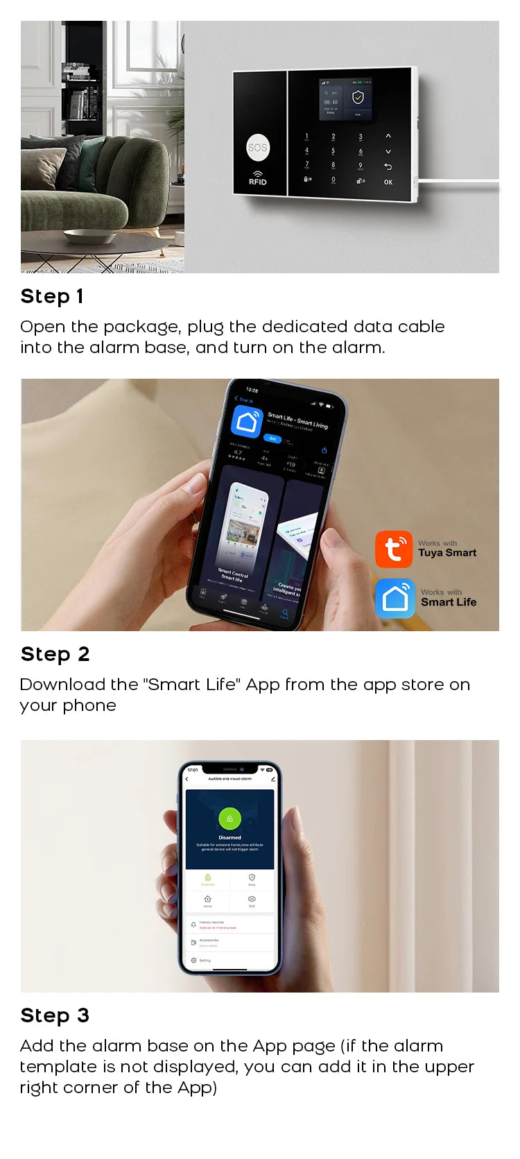 Smart Home Alarm System WiFi GSM with Tuya App Control - EU Plug Tidesmit