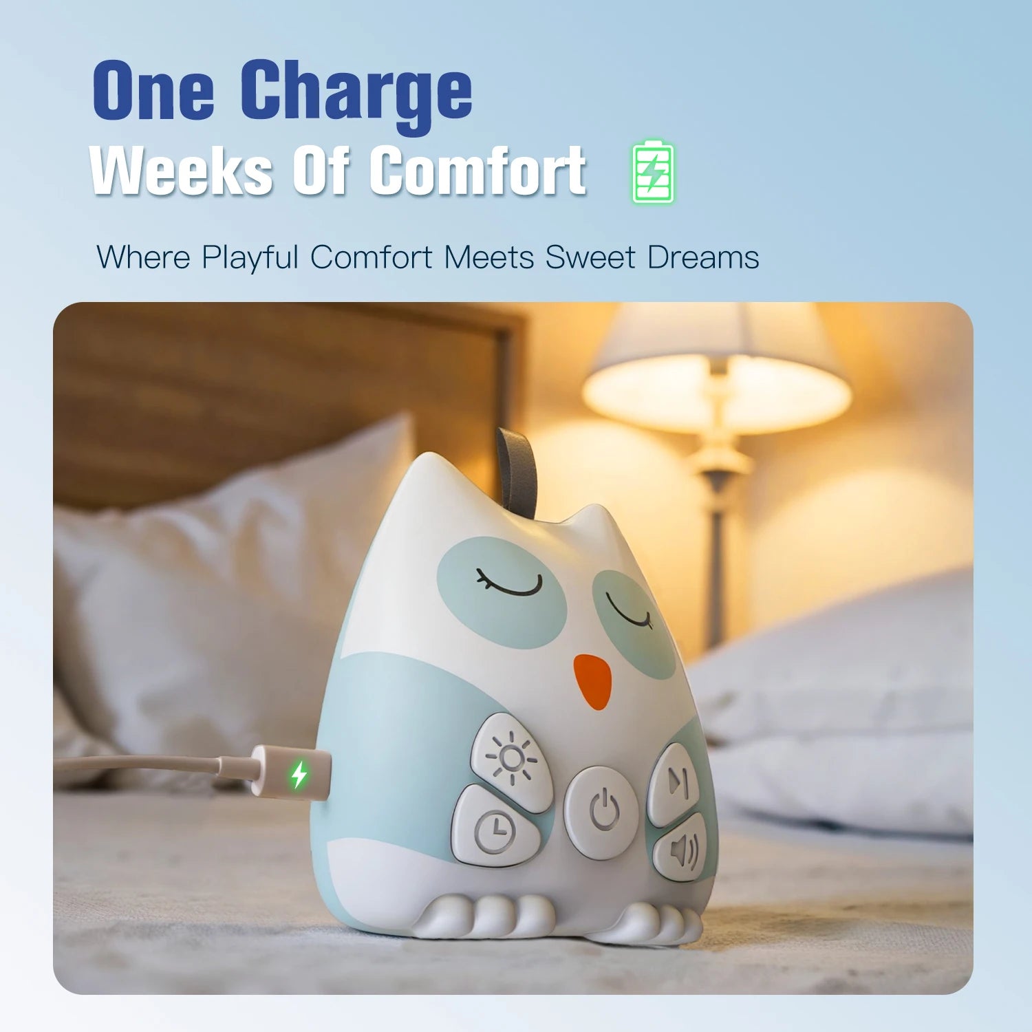 White Noise Machine Portable Baby Sleep Assistant Smart Cry Detection 15 Calming Sounds Night Light Timer Baby Shower Gift