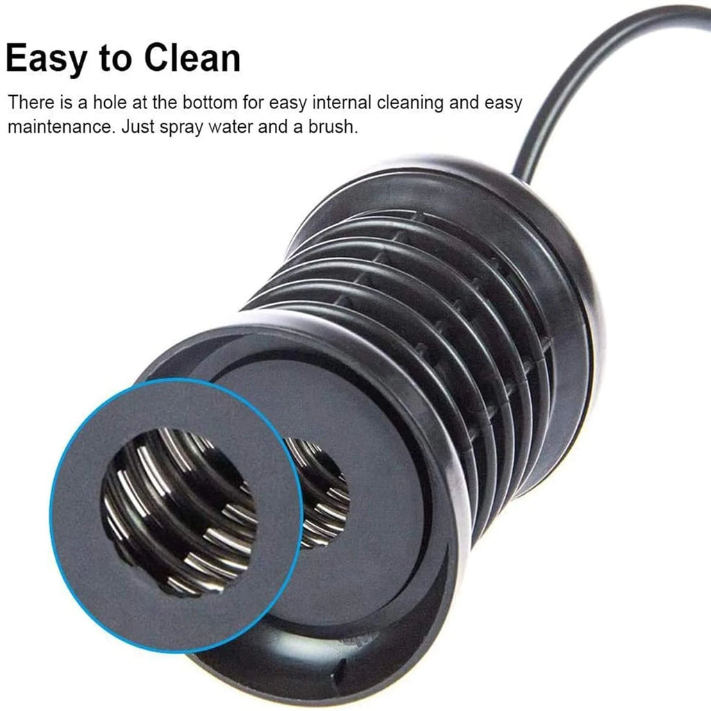 Black ionic foot detox spa array with bottom cleaning hole for easy maintenance and massage therapy usage.