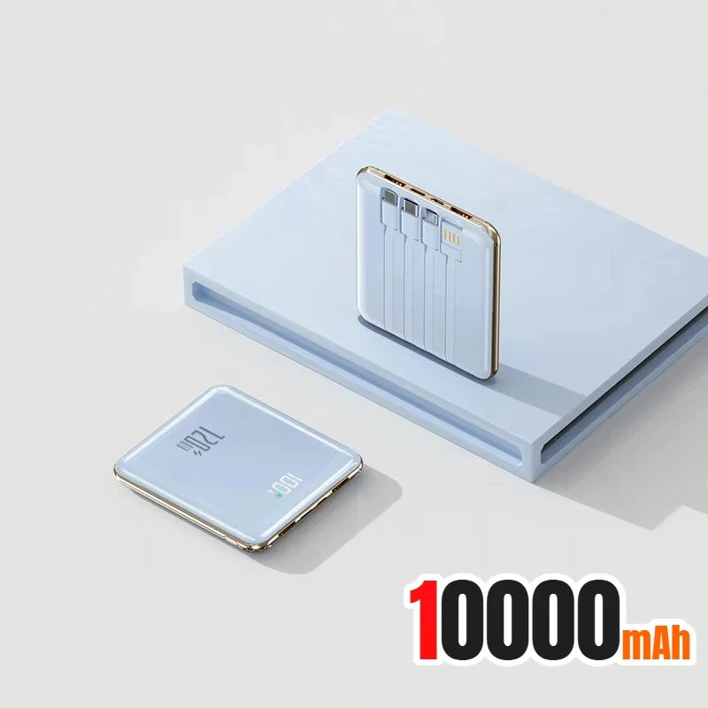 Portable Power Bank with 4 Built-in Cables - 50000mAh Tidesmit Blue 10000mAh Tidesmit