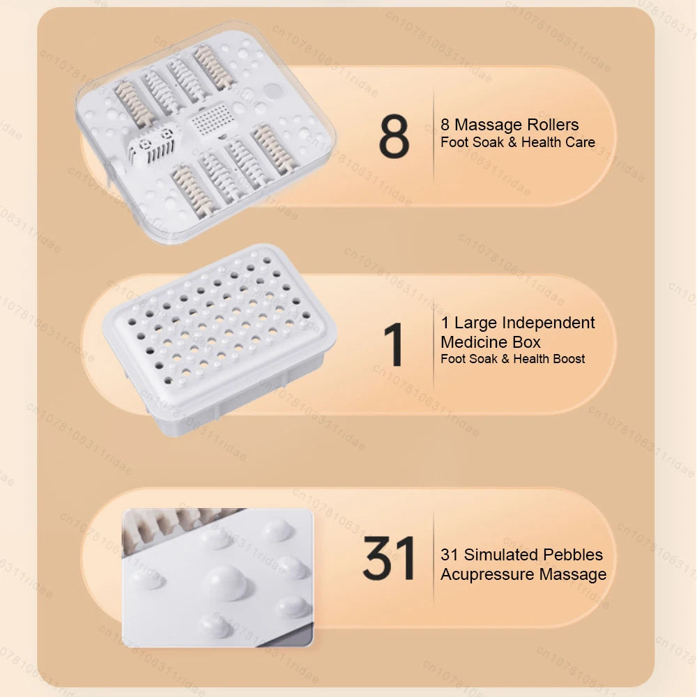 Folding Electric Foot Bath Massager with Heat Therapy & Bubble Spa Massage Cushion Tidesmit