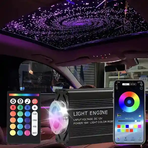 Fiber Optic Starry Sky Car Atmosphere Lamp - RGB LED Lighting Kit Tidesmit