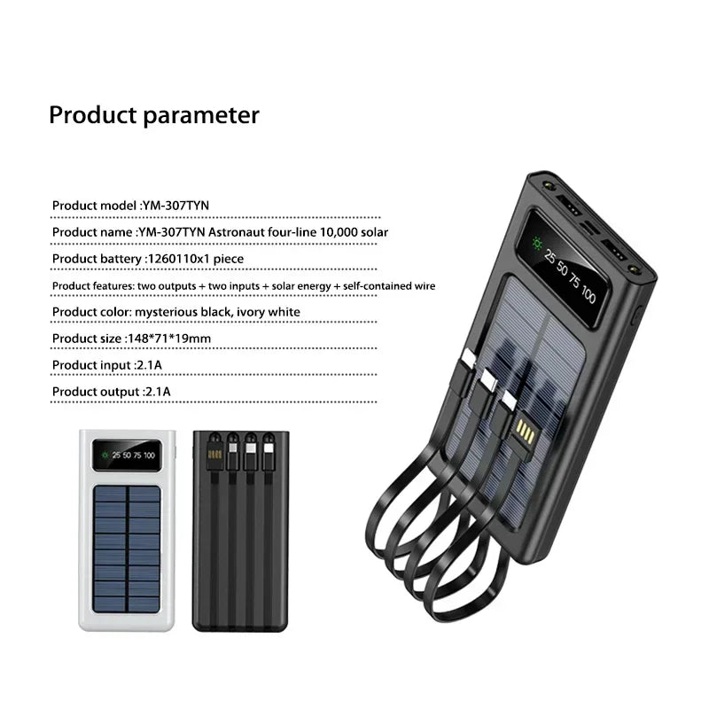 Tidesmit 200000mAh Solar Power Bank - Fast Charging Portable Charger Tidesmit