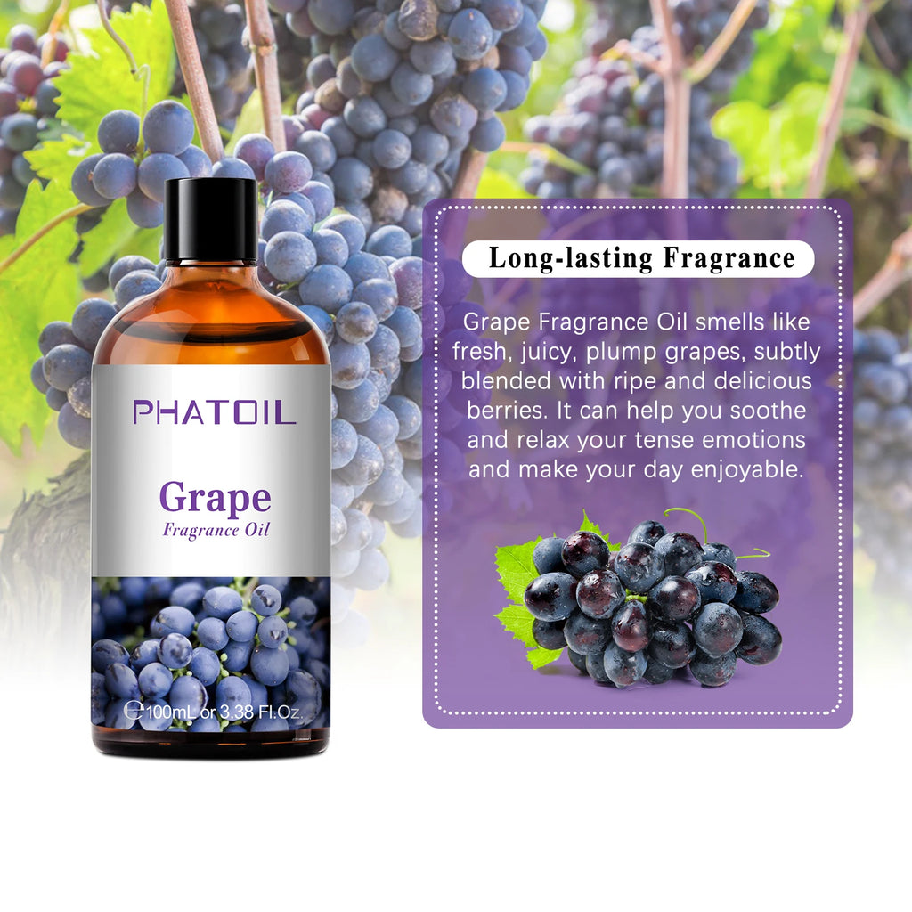 PHATOIL Fruit Fragrance Oils Coconut & Vanilla Lime Mango Strawberry Banana 100ml Aromatherapy Fragrance Oils For Diffuser