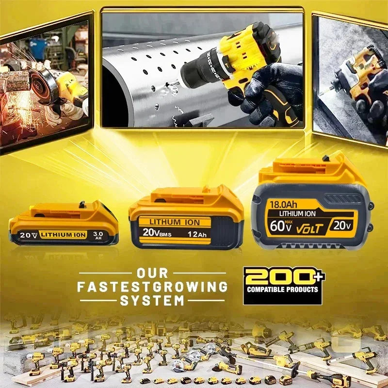 For DeWalt 18v 20V Lithium Ion Batteries 20V 12Ah DCB203 Li ion Battery Replacement DCB206 DCB205 DCB204 DCB200Power Tools