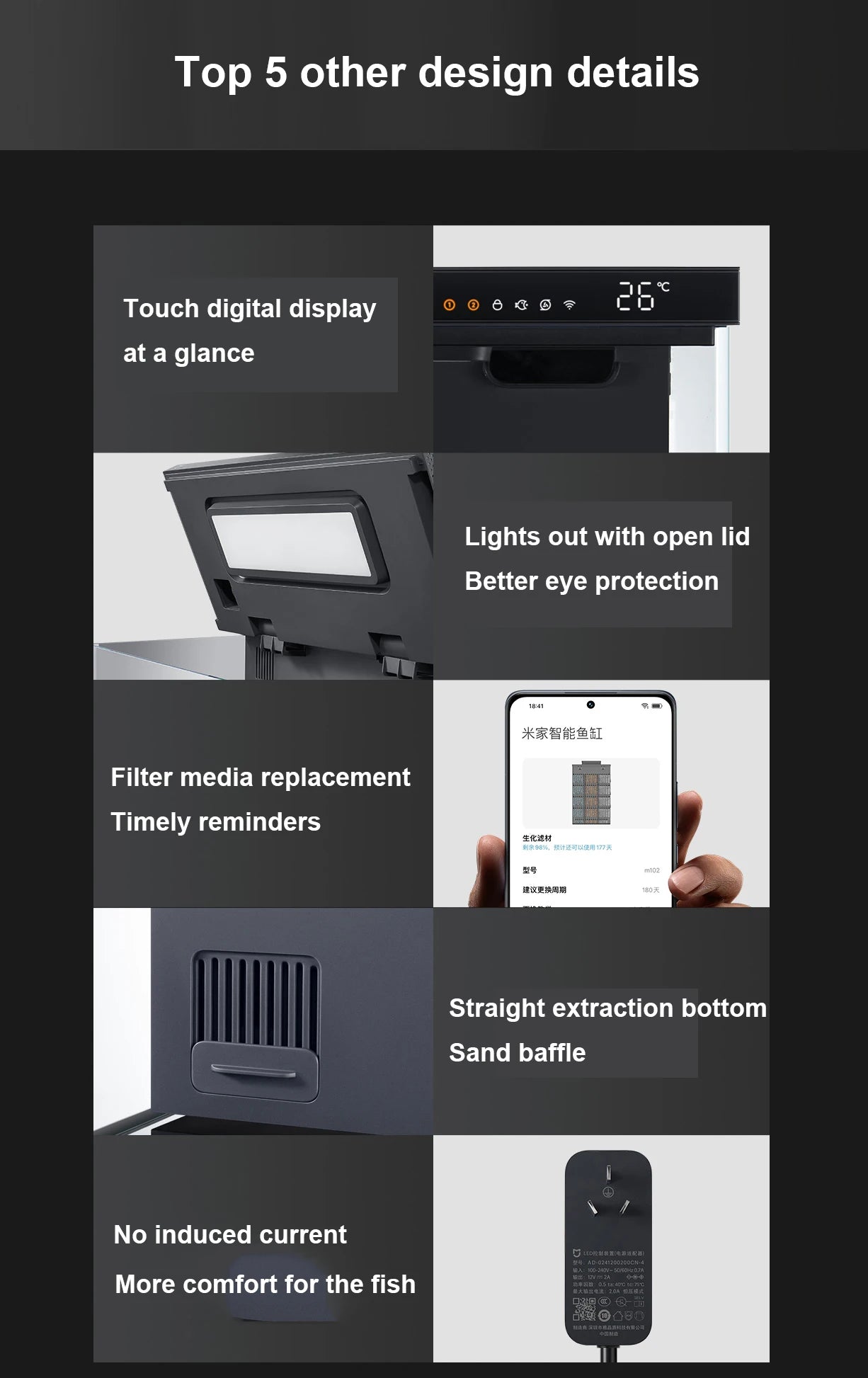 NEW MIJIA Smart Fish Tank Work With Mijia APP Mobile Controlled Remote Feeding Smart Lighting System Light Aquarium 20L-CN