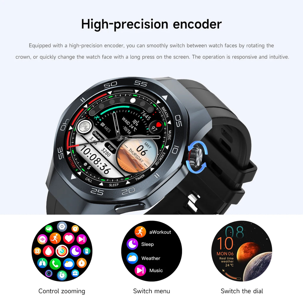 2026New Original Premium Sports SmartWatch Ultra 1.53“Display Built-in GPS Compass 3ATM Waterproof Call Fitness Tracker Bracelet