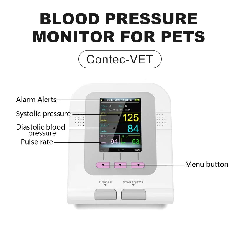 CONTEC08A Vet Use Electronic Sphygmomanometer Digital Blood Pressure Veterinary Vet Use Monitor Pets Dog Cat Horse Etc