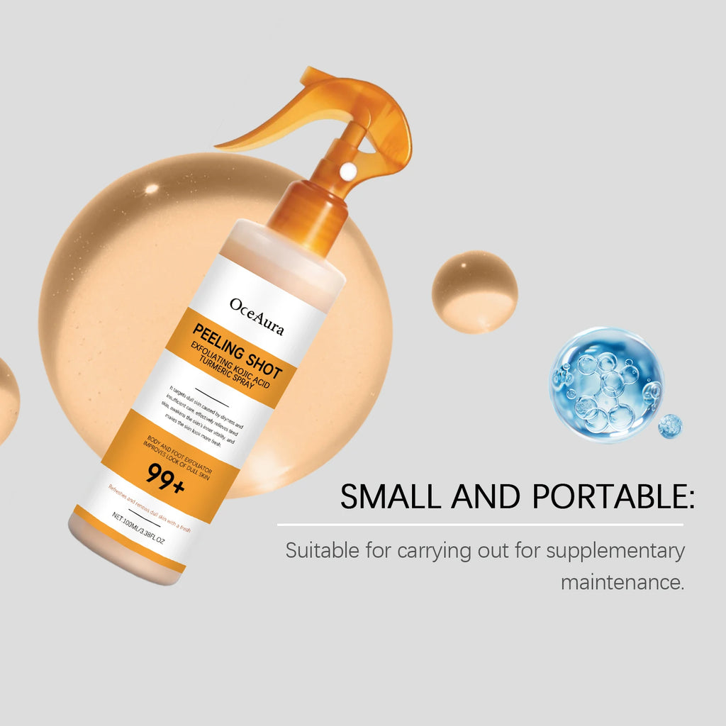 Body Keratin Care Kojic Acid Turmeric Spray Gently Exfoliating Peeling Solution Brightening Hydrating Skin Care All Skin Types