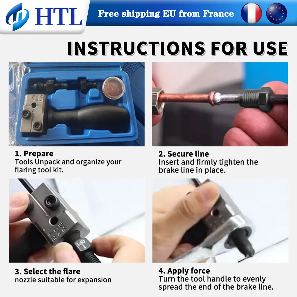 3/16" 45 Degree Double Flaring Tool Kit For Automotive Brake Fuel Line Tubing Repair On Car Vehicle Truck Brake Pipe Flare Tool