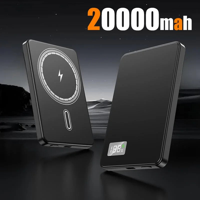Magnetic Wireless Power Bank 50000mAh 120W Fast Charge for Devices Black-20000mAh Tidesmit