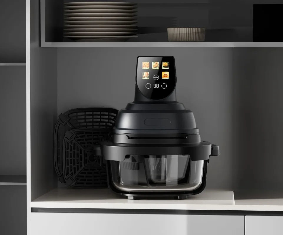 Color Screen Smart Air Fryer Air Fryer Glass Visual Fries Machine Electric Oven