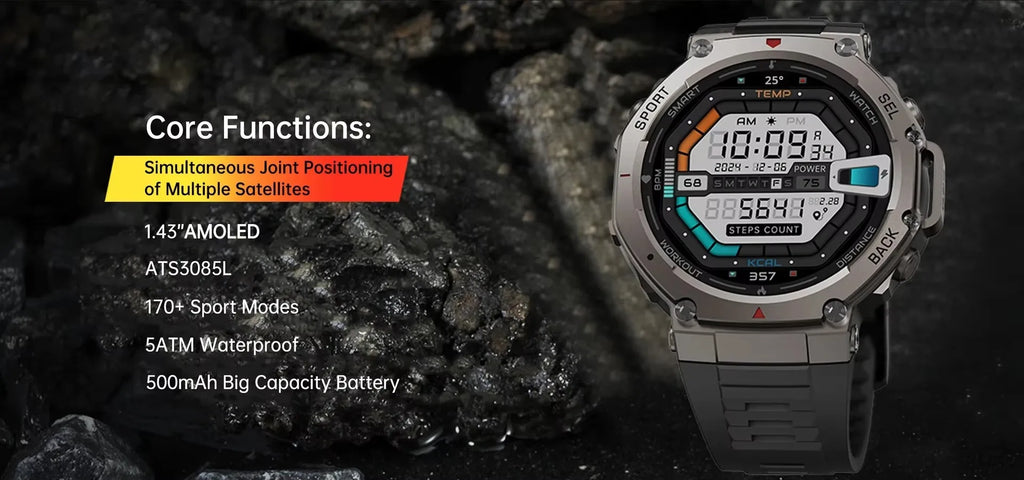 YLL-Dm58 Android Smart Watch AMOLED Screen for Answer Calls GPS Altitude Barometric Compass 5ATM Waterproof NFC Sleep