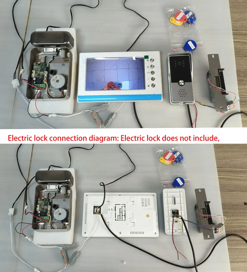 New Apartment Intercom Video Doorbell with RFID Card Unlock 7inch 4 Wired Video Door Phone System unlock 2 door ﻿