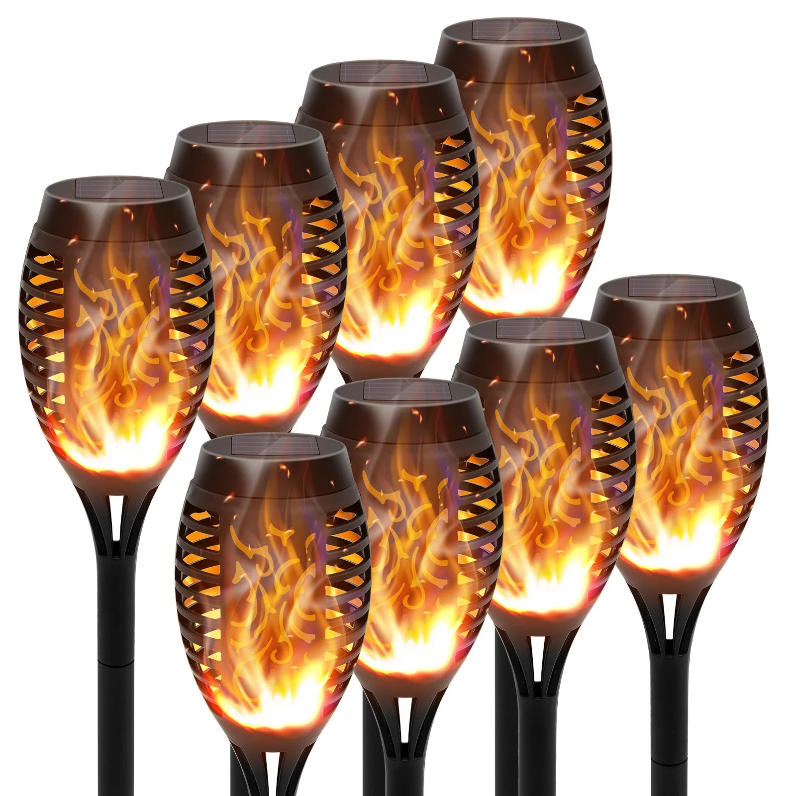 12LED Solar Flame Torch Lights Flickering Waterproof Garden Decoration Outdoor For Lawn Path Yard Patio Floor Lamps