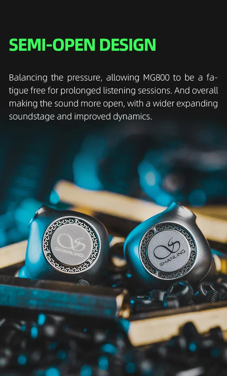 Shanling MG800 In-Ear Monitors | Dual Dynamic Drivers | Tidesmit Tidesmit