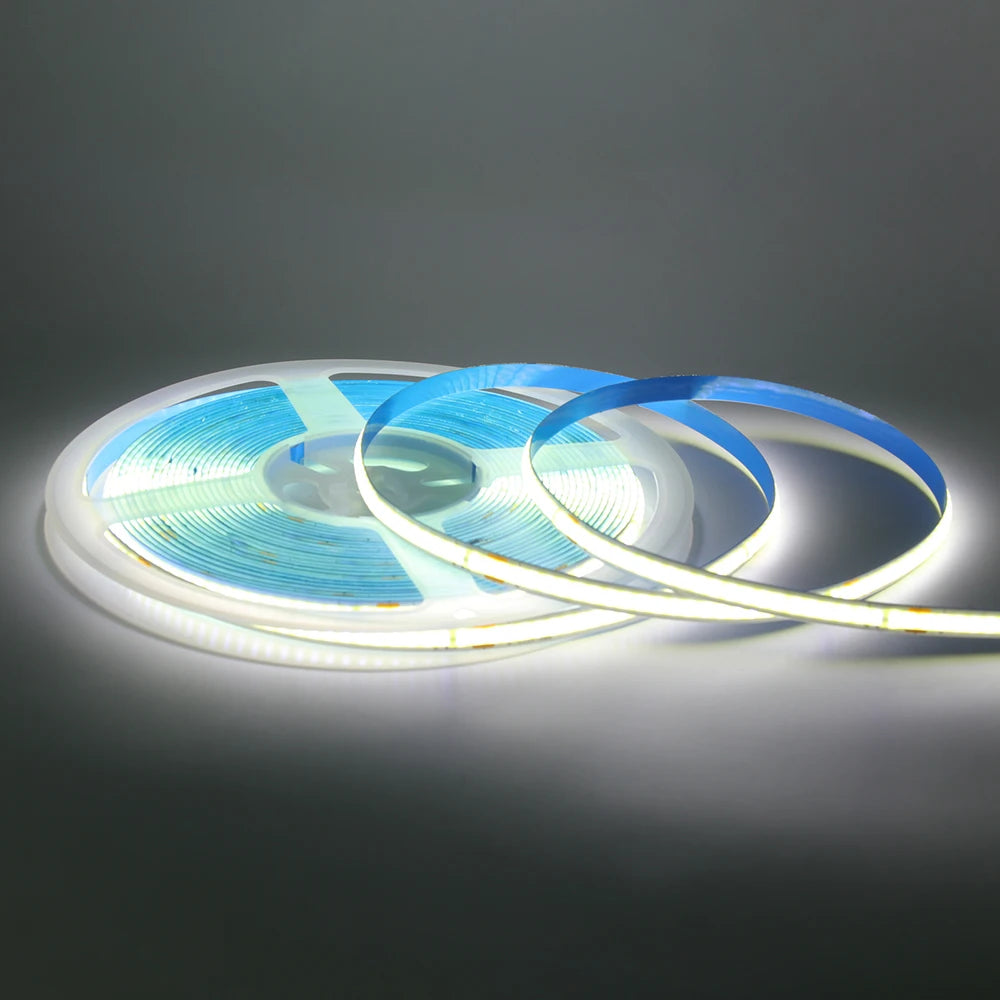 COB LED Strip Light Power Kit 220V 110V AC 3000K 4000K 6000K 2pin 240LEDs/m with IC Driver IP20 8mm PCB Dimmable Linear Lighting
