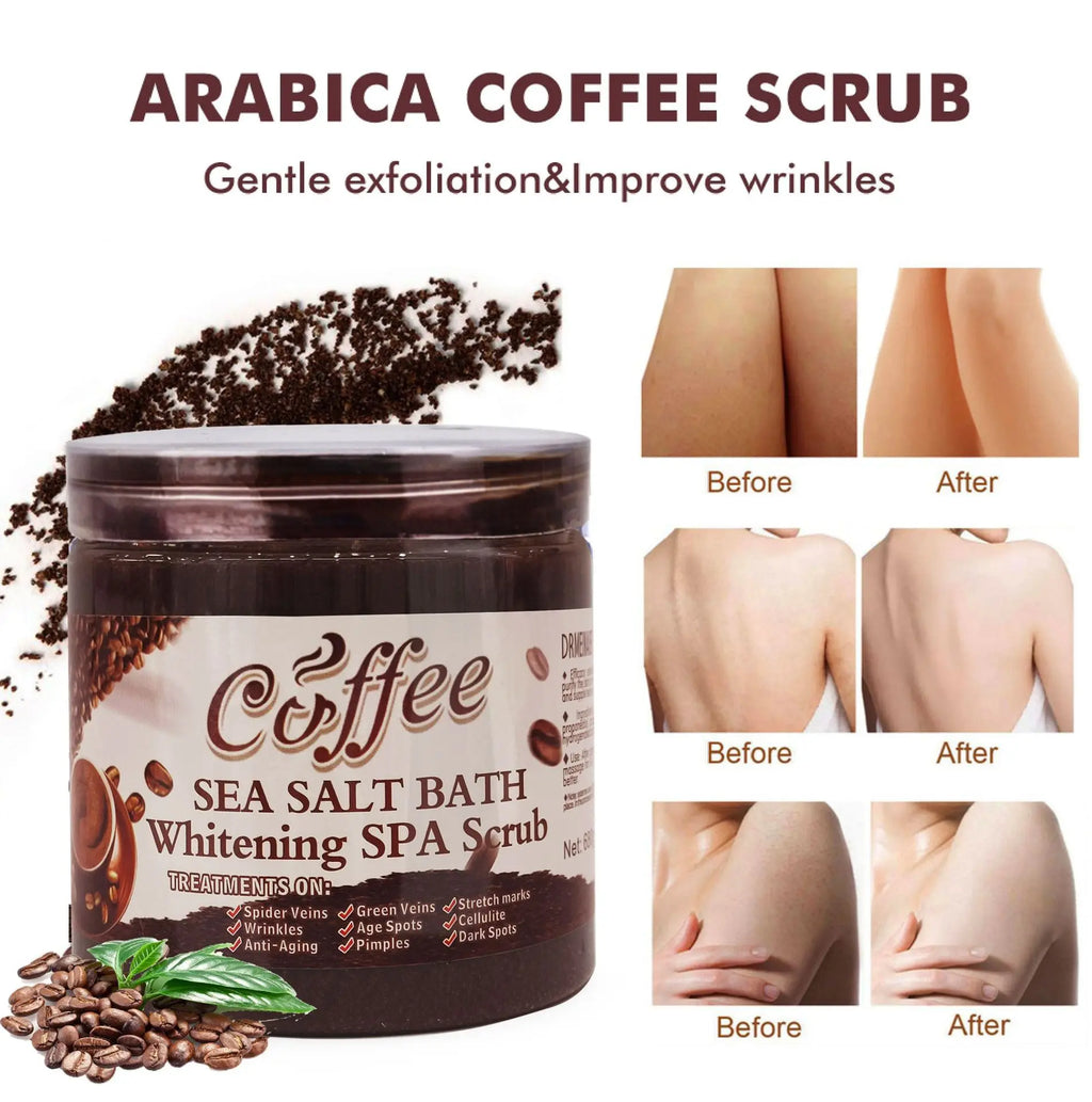Coffee Body Scrub Exfoliating Salt Cream for Cellulite - 350g Scrubs Treatments Tidesmit