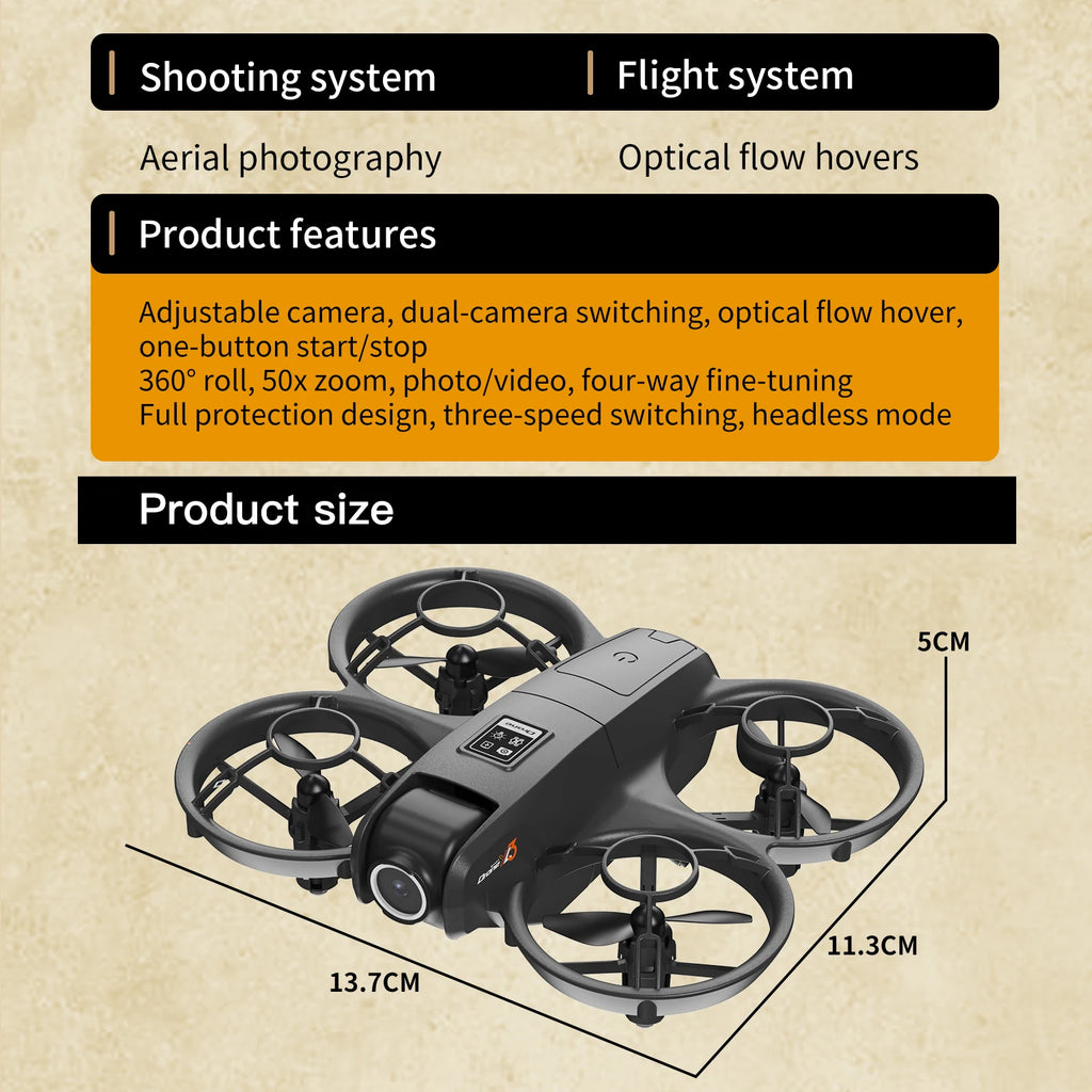 4K Camera Drone for Kids: Foldable Quadcopter with Remote Screen Tidesmit