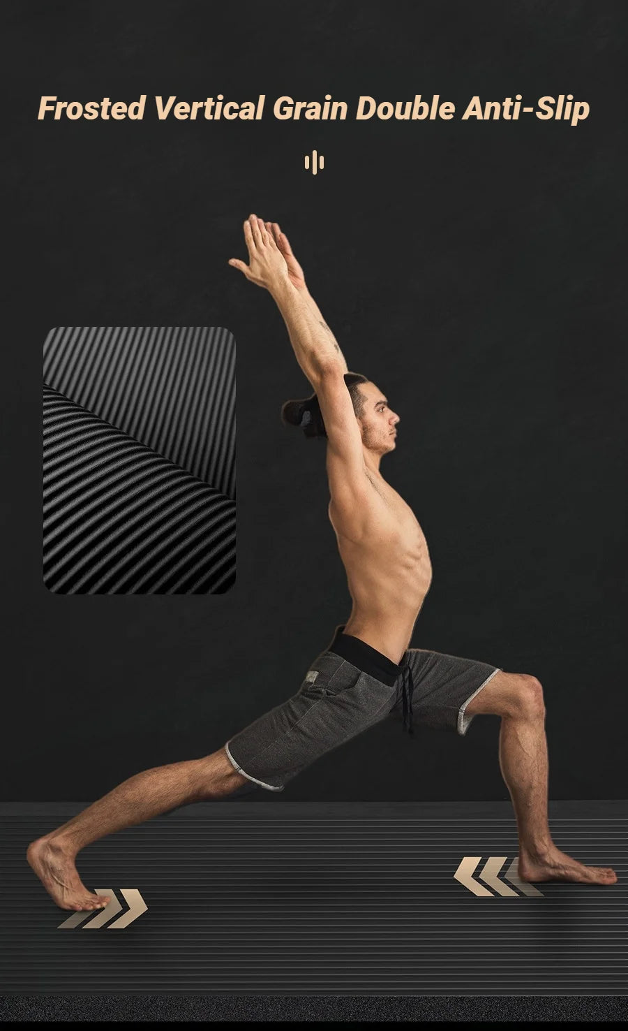 Two-Piece Set High Quality Extra Sport Thick Nbr Non-Slip Yoga Mats For Fitness Pilates Gym Home Tasteless Spor Universal Men
