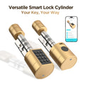 Viladepot Smart Lock Cylinder Fingerprint, Passcode, Card, App Control, Type-C Emergency Power, Indoor Door Lock