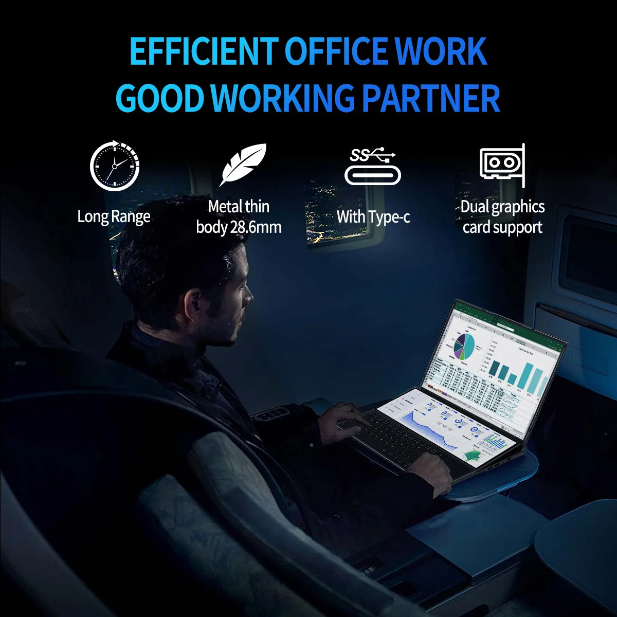 TUHUI Intel core I7-9750H Dual Screen Laptop 16 Inch Gaming Laptops 14 Inch Touch Screen 32G RAM 2TB SSD Notebook Win11 Computer