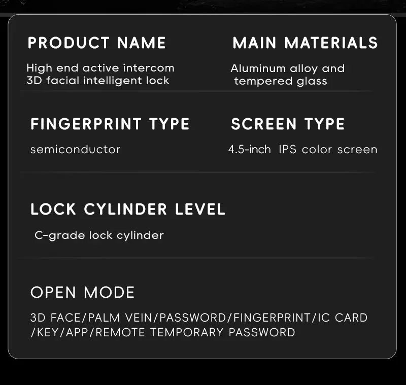SANKESONG Tuya 3D Face Recognition Smart Lock with Security Camera Digital Electronic Intelligent Fingerprint Lock