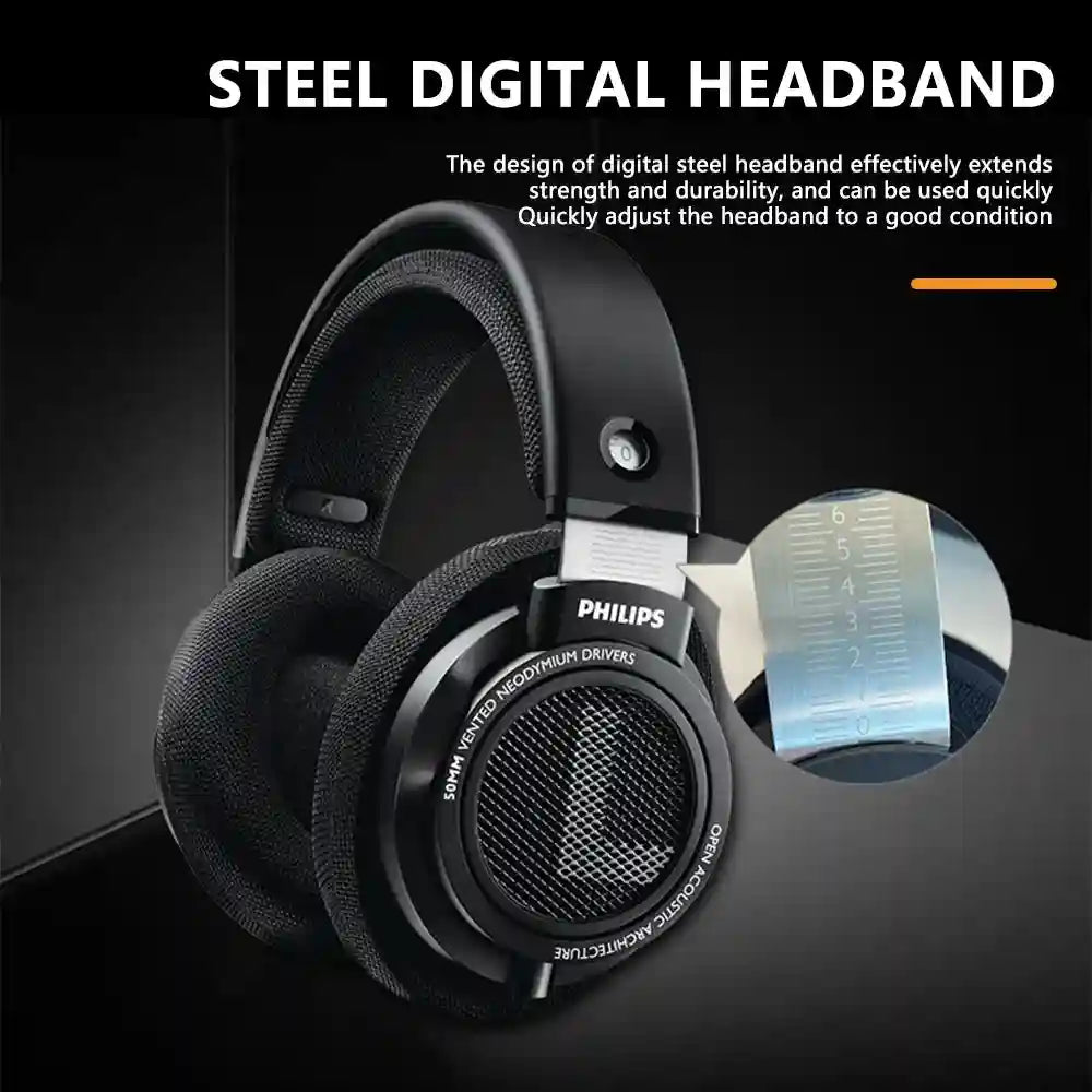 Wired HiFi Open Back Studio Headphones - Black Over Ear Monitor Tidesmit