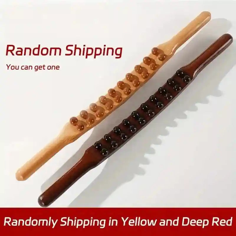 Massage Stick Double Row 20 Beads Wooden Manual Tool for Muscle Relief Eye Massage Instrument Tidesmit