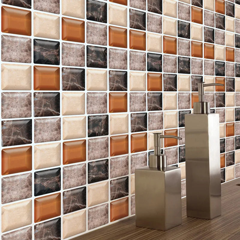 Self-Adhesive Marble Wall Tiles - Waterproof Stickers for Kitchen Backsplashes, Bathrooms, Living Rooms, Easy to Install and Rem