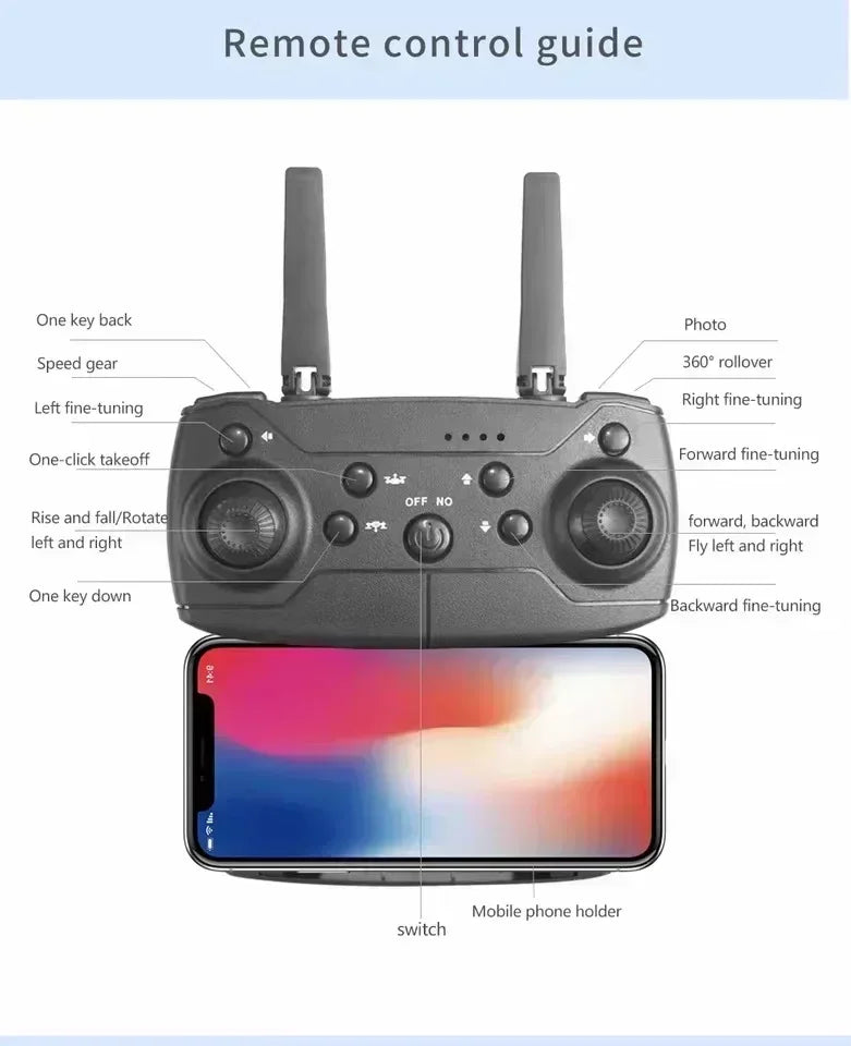 4K WiFi FPV Camera Drone - Foldable RC Quadcopter with HD Lens Tidesmit