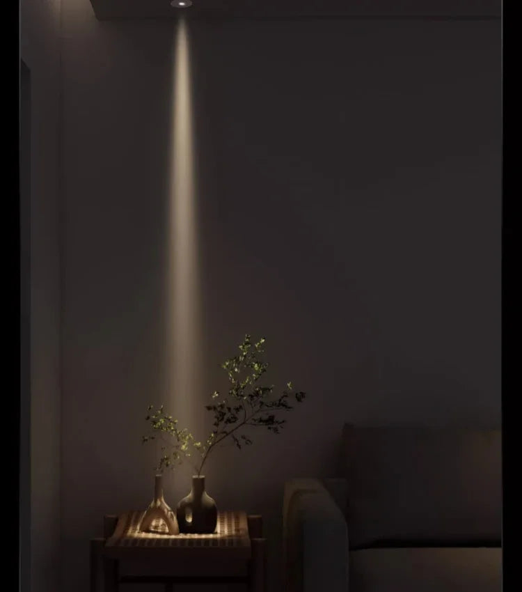 Led Spotlight Small Beam Angle 3 8 15 Degree Spot Light Recessed Round Atmosphere Dining Table Ultra-thin White Black 85-265V