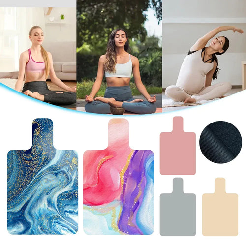 Pilates reformer mat cover, sweat-absorbent smart yoga mat with marble design and non-slip texture for balance training.