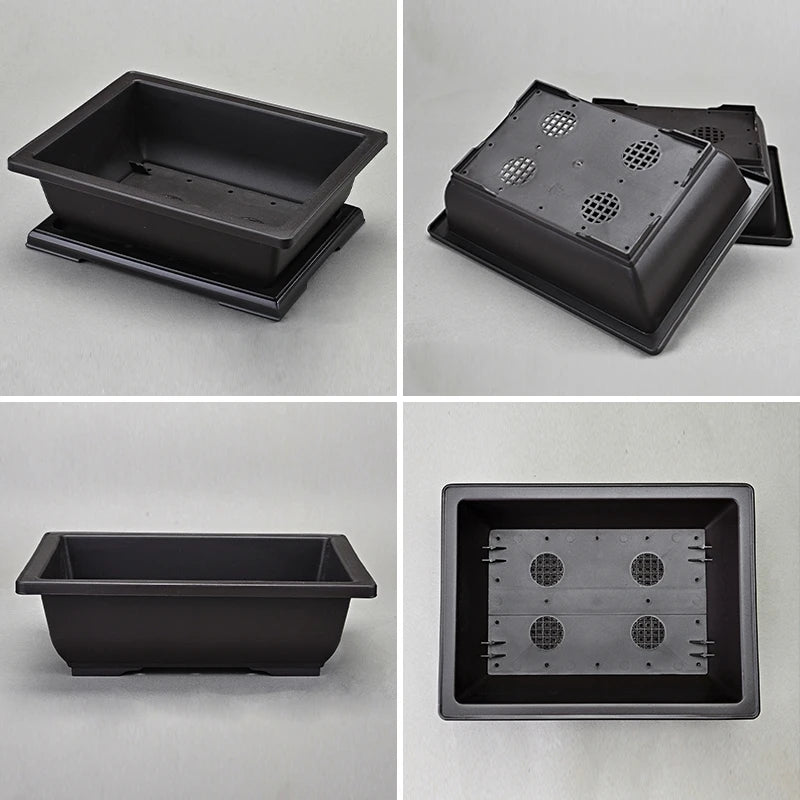 Garden Landscape Bonsai Tray Square Rectangular Flowerpot Succulent Plant Flowerpot Bonsai Pot Small Potted Gardening Supplies