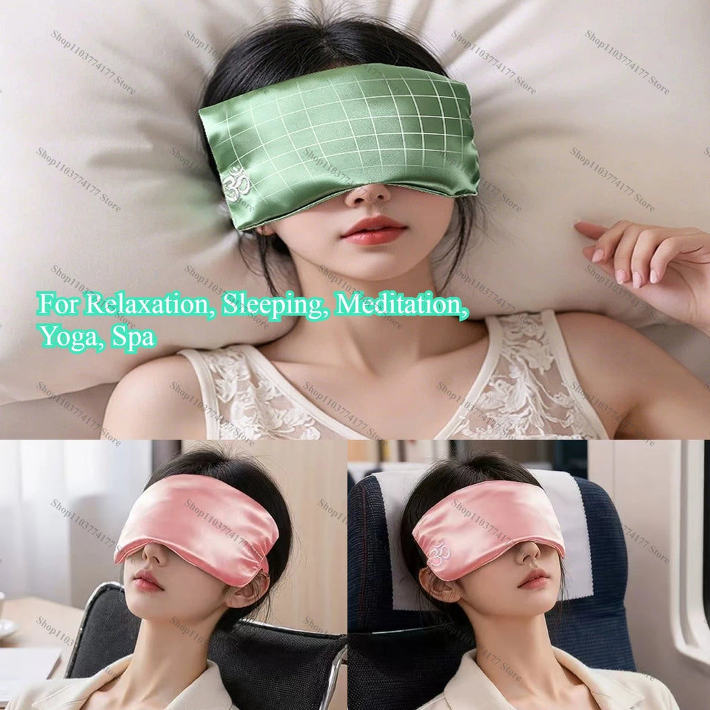 Lavender Eye Pillow for Relaxation Yoga Sleep Weighted Eye Mask for Headache Sinus, Aromatherapy Moist Heat Compress