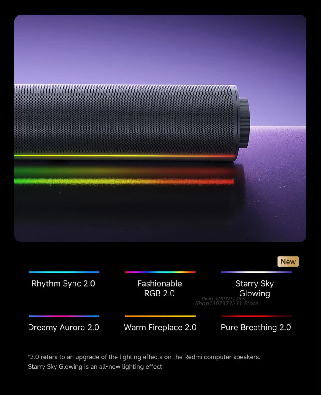 NEW Mijia REDMI Computer Speaker 2 Pro Four-Unit Two-Channel Stereo RGB Ambient Light Bluetooth 5.0 Built-in Microphone