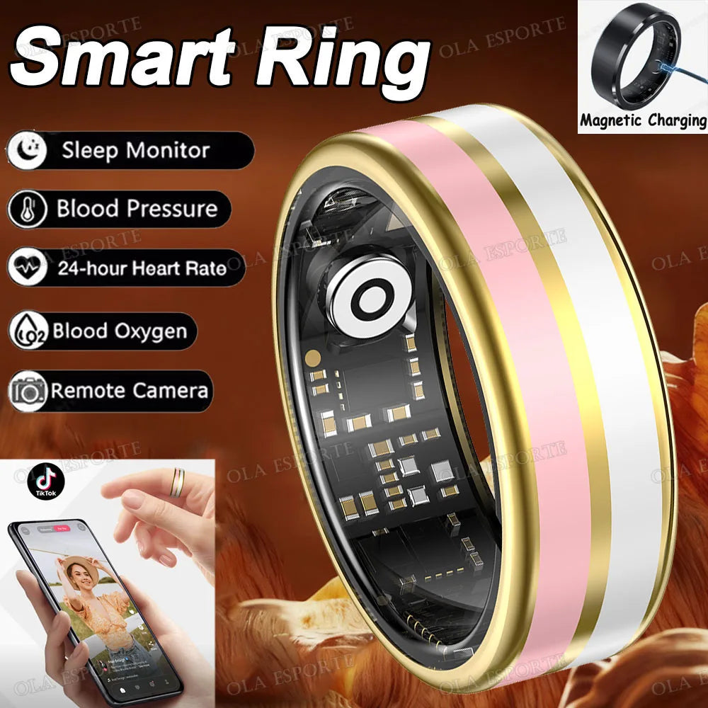 Bluetooth Smart Ring Men Women Heart Rate Blood Oxygen Health Monitor Gesture Control Waterproof Sports Various styles Smartring
