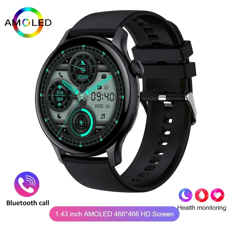 2025 AMOLED Smart Watch Ladies Screen Always Show Time 466*466 HD Health Tracker Voice Calling Smartwatch Women