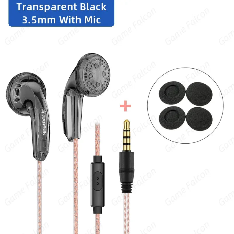 Wired Earbuds with HiFi Stereo Sound and Microphone by Tidesmit T-Black 3.5mm MIC Tidesmit