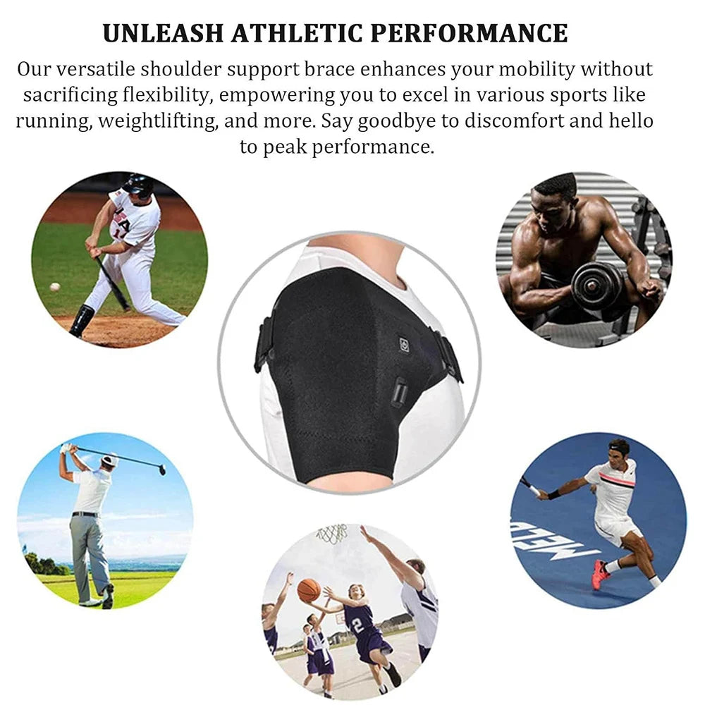 Shoulder Heating Pad for Rotator Cuff Pain Relief - Natural Black Fascia Gun Tidesmit