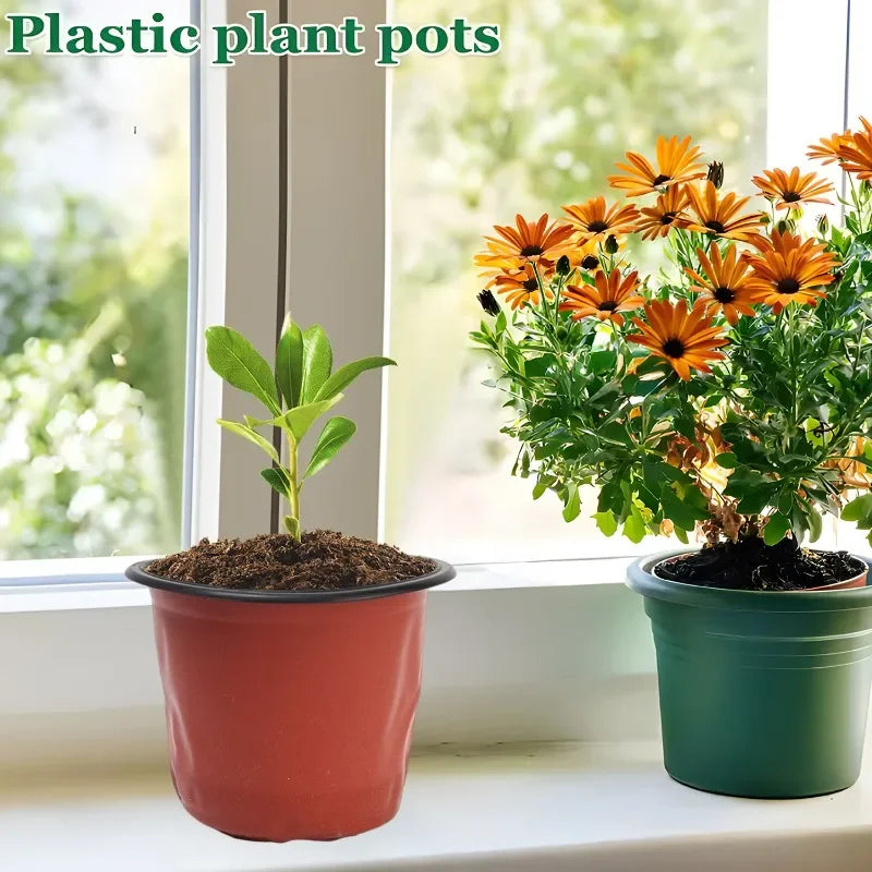 100-20PCS Plastic Nursery Pots With Holes Garden Succulents Cuttings Transplanting Pot Reusable Seedling Flower Plant Containers