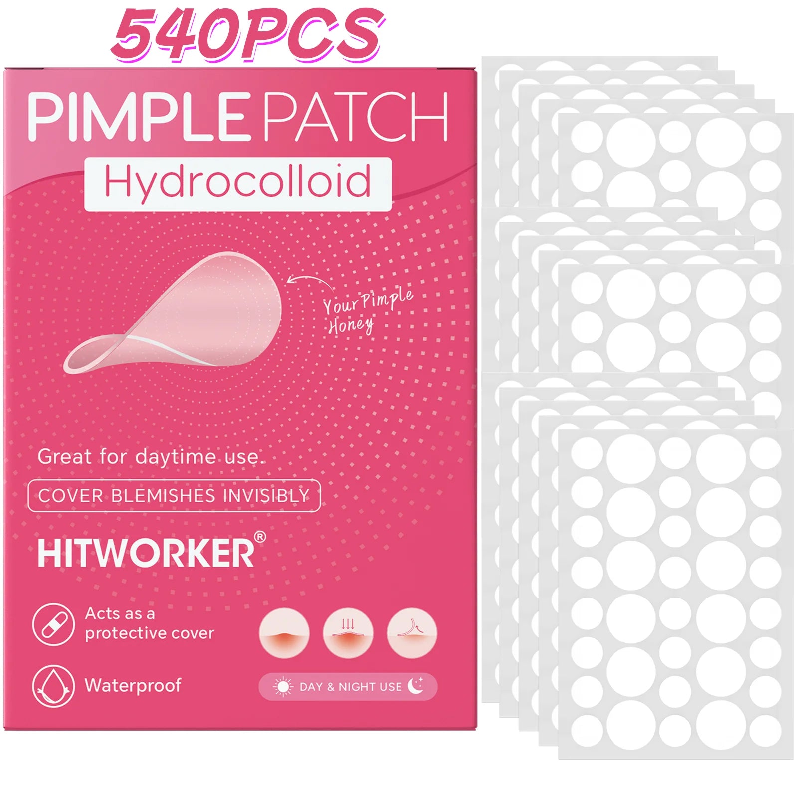 540/360pcs/box invisible acne patch set - deep cleaning high-quality water-based acne stickers, gentle and skin friendly