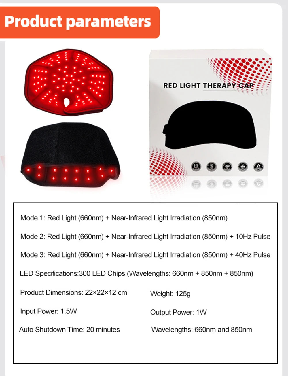 660nm 850nm Red & Infrared Light Hair Growth Cap, USB Charging Red Light Therapy Device Hair Loss Treatment Hair Regrowth Helmet