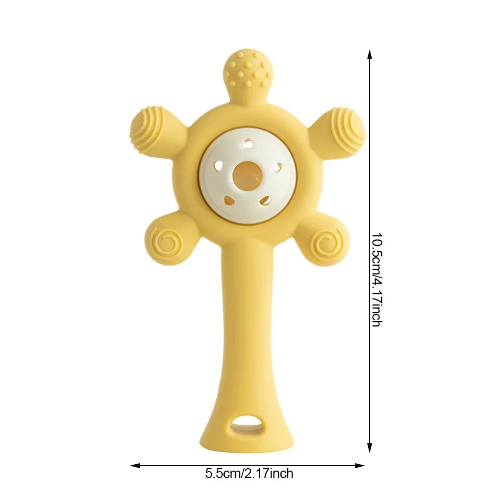 Cute Safe Teething Ring Sensory Toys Candy Color Baby Silicone Teether Rattle Toy For Toddlers Chewing Toy Baby Accessories