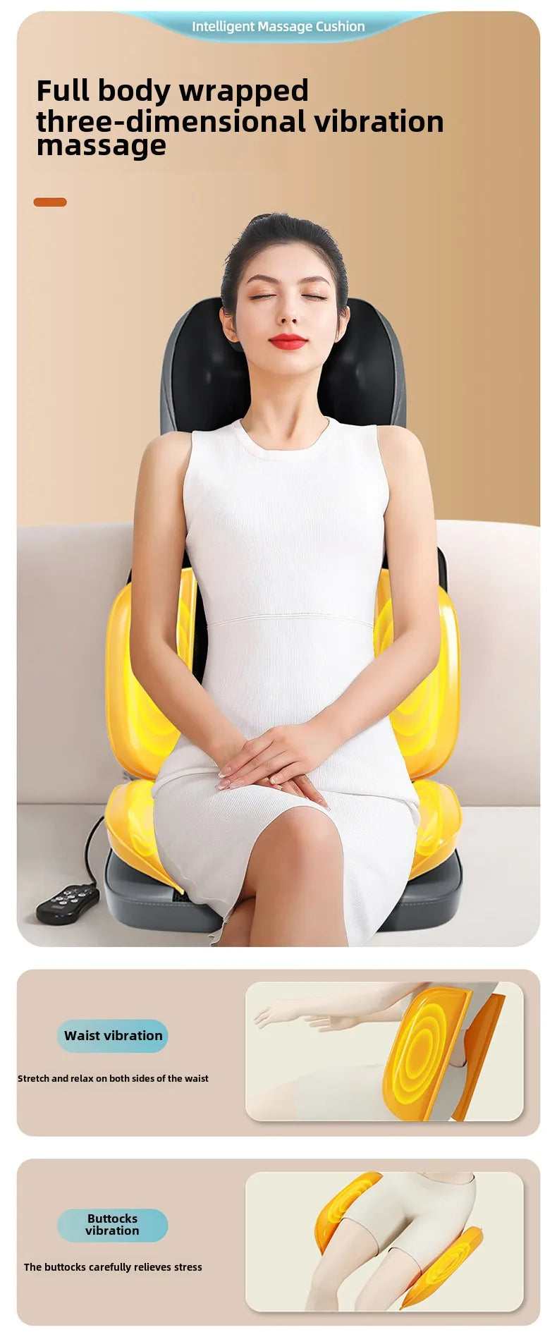 Electric Massage Cushion with Deep Tissue Kneading and Heat Therapy Massage Cushion Tidesmit