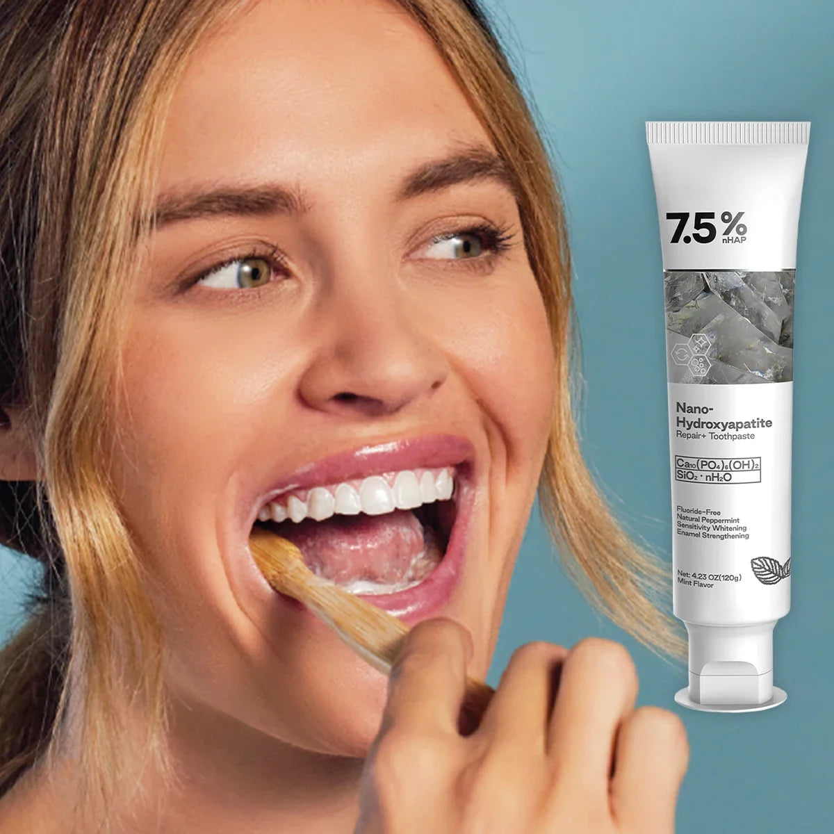 Tidesmit nano hydroxyapatite fluoride free toothpaste for advanced enamel repair and teeth whitening