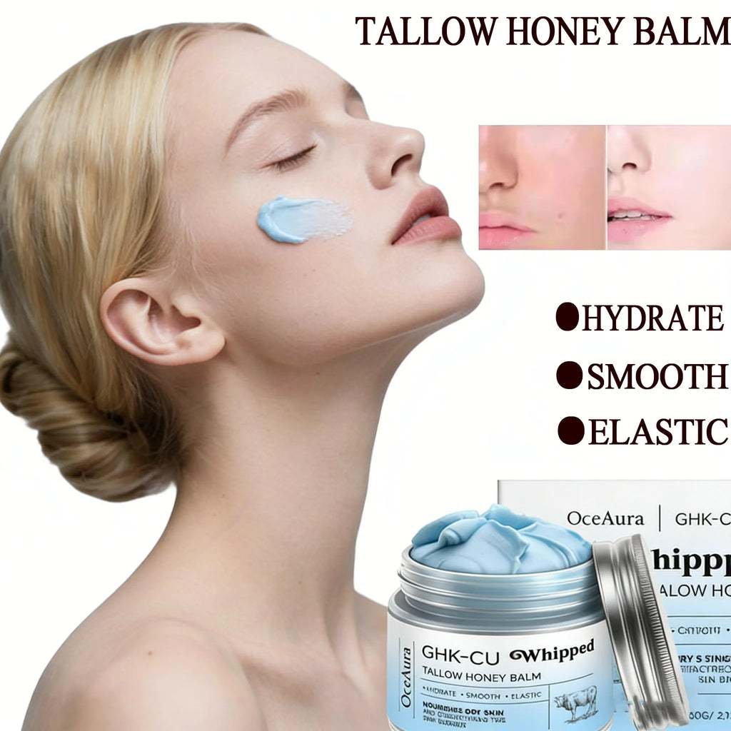 Copper Peptides GHK-Cu Beef Tallow for Skin Blue Balm Manuka Honey Face and Body Moisturizer for Mature Dry & Sensitive Skin