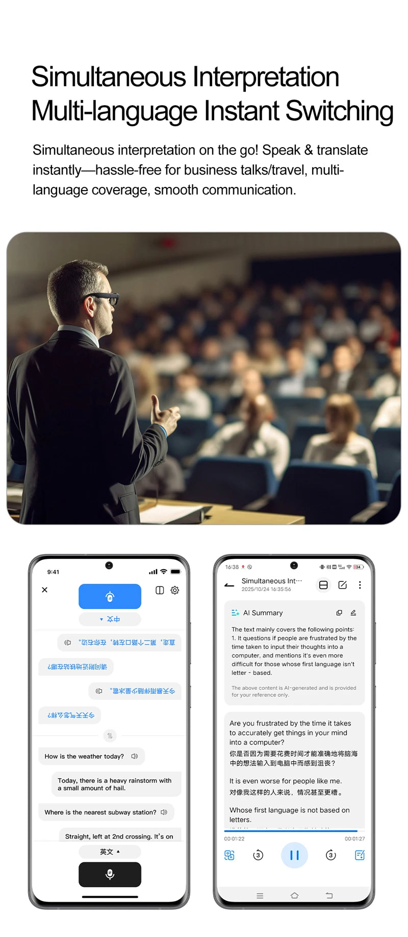AI Smart Glasses with 8K Camera and Voice Translation - Tidesmit Tidesmit