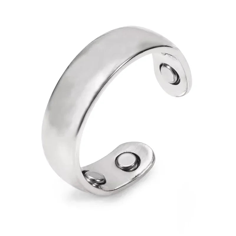 Anti Snoring Acupressure Ring - Adjustable Natural Sleep Aid Tidesmit 4 Magnet Silver Tidesmit